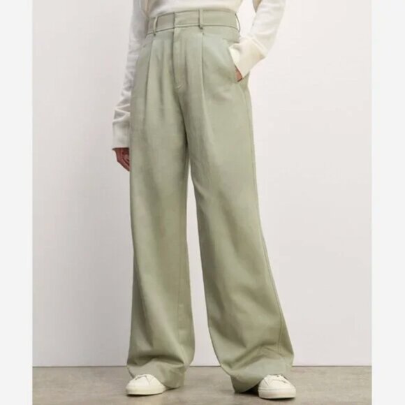 NEW Everlane The Draper Pleated Pant in Buttersmooth 8 Seagrass Green - Picture 1 of 11